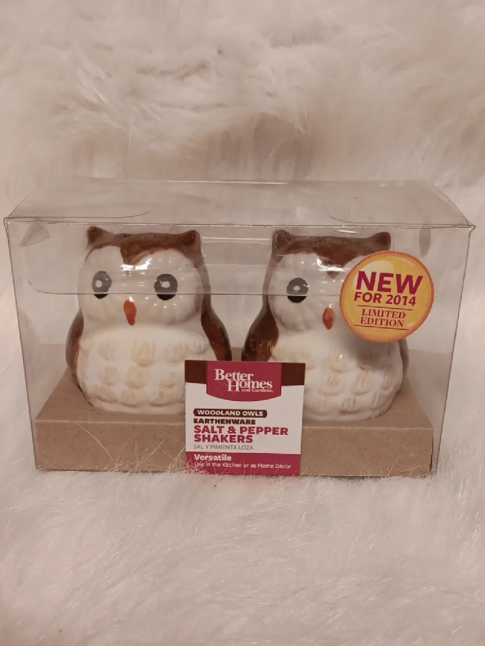 Better Homes And Gardens Brown and White Owl Salt & Pepper Set
